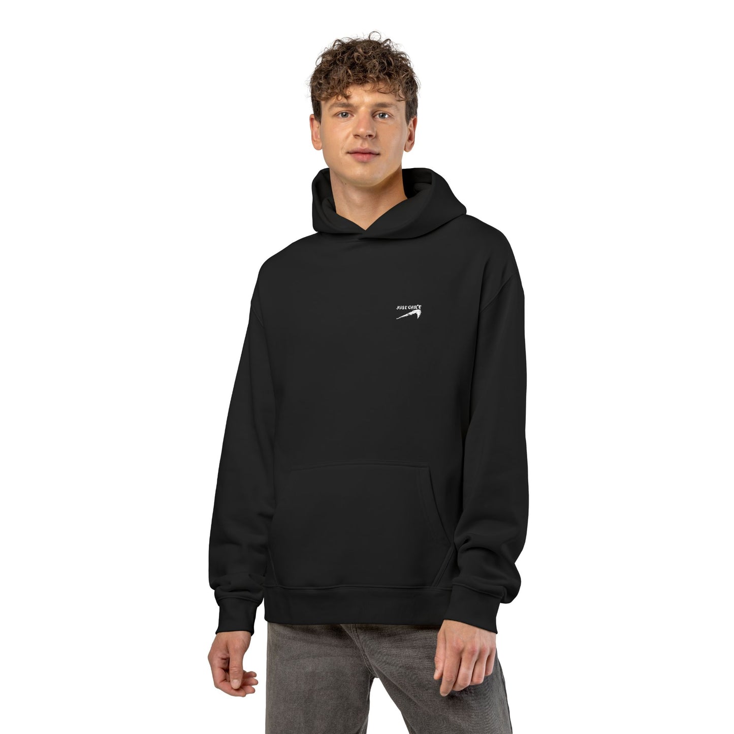 Just Can't Relaxed Hoodie-Black (Embroidery)